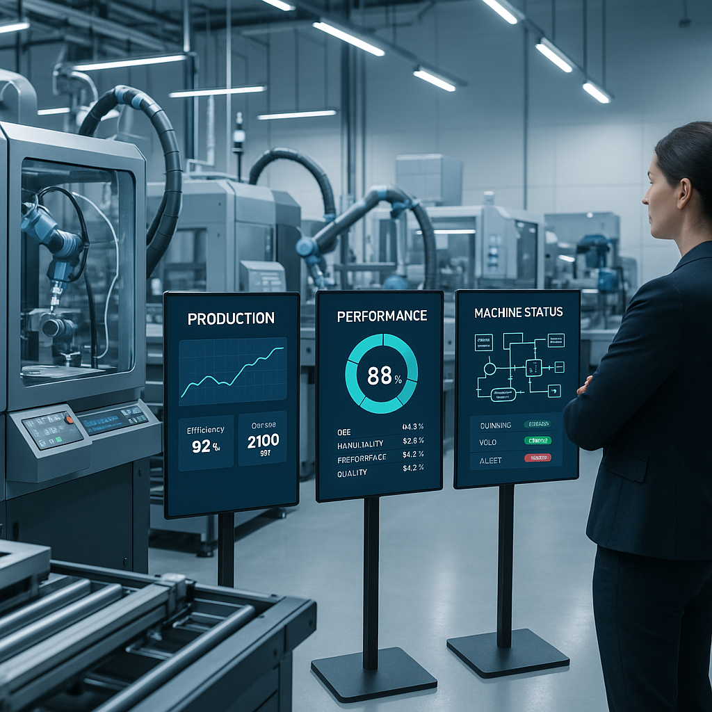 A manufacturing floor filled with automated machin